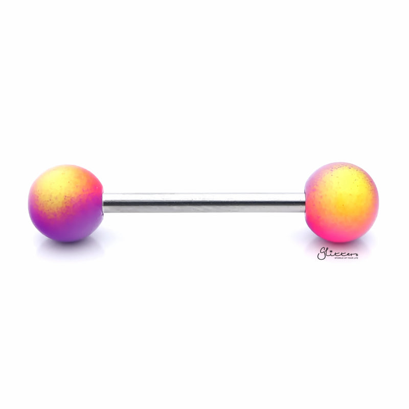 Yellow and Purple Colour Balls Tongue Barbell-Body Piercing Jewellery, Tongue Bar-TR0001-PY-01_800-Glitters