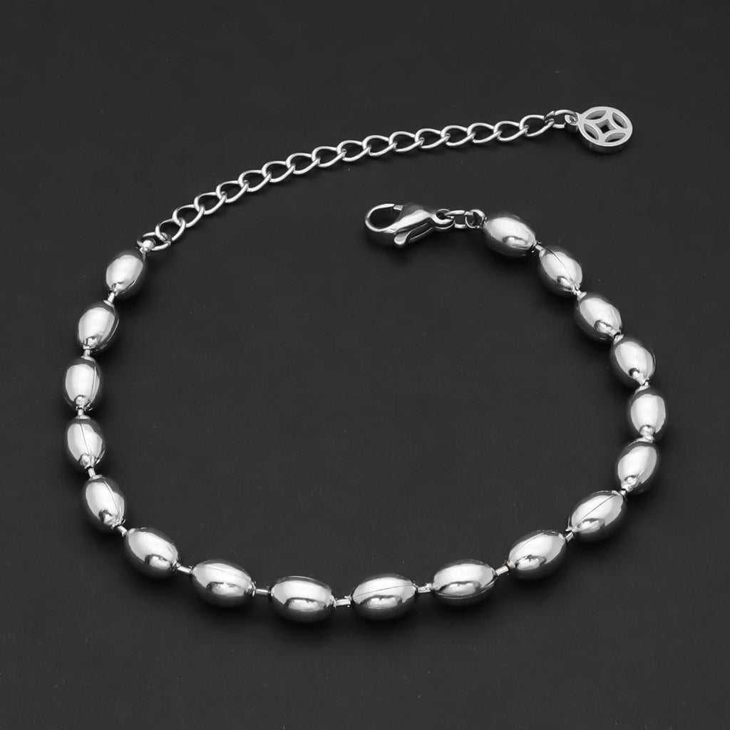 Stainless Steel Beads Women's Bracelet - Silver-Bracelets, Jewellery, New, Stainless Steel, Stainless Steel Bracelet, Women's Bracelet, Women's Jewellery-WB0007-S1_1-Glitters