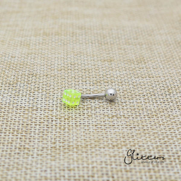 14 Gauge Acrylic Dice Belly Button Rings-Belly Ring, Body Piercing Jewellery, Sale-bj0062-Dice10_5be2c179-4421-4e7c-b778-d31671990291-Glitters