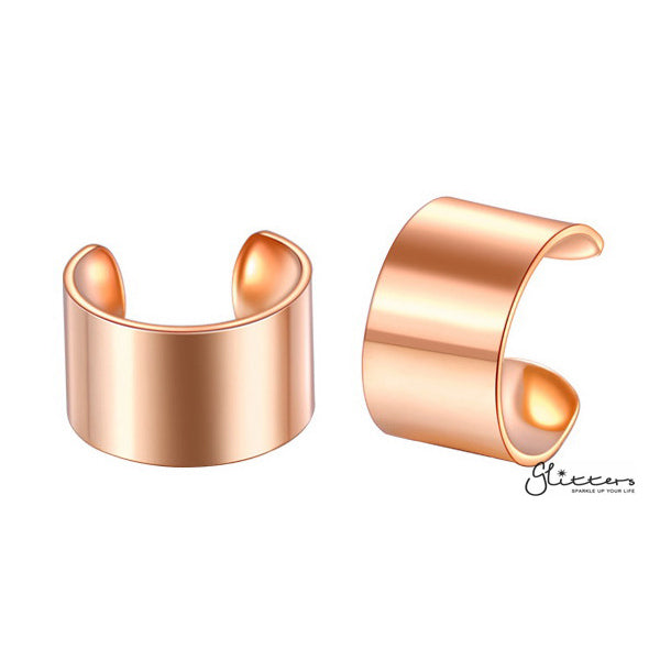 316L Surgical Steel Plain Clip Ear Cuffs - No Piercing | Minimalist Ear Cuffs-Body Piercing Jewellery, Ear Cuffs, earrings, Jewellery, Women's Earrings, Women's Jewellery-ec0074_RG_600-Glitters