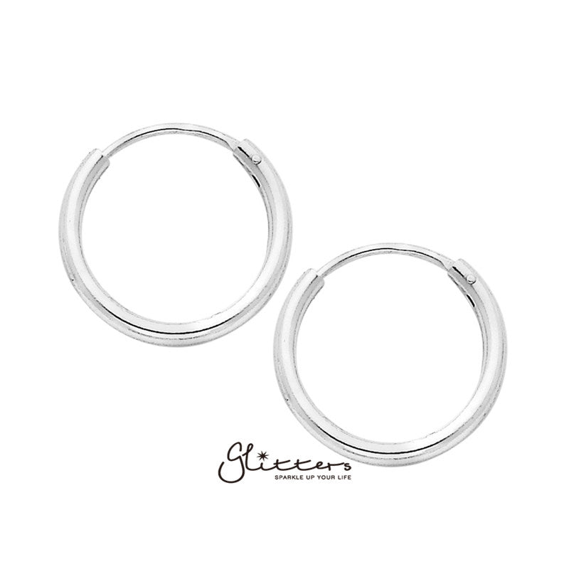 925 Sterling Silver Sleeper Hoop Earrings-10mm|12mm|14mm|16mm-Best Sellers, earrings, Hoop Earrings, Jewellery, Men's Earrings, Men's Jewellery, Women's Earrings, Women's Jewellery-er0148-3-1-Glitters