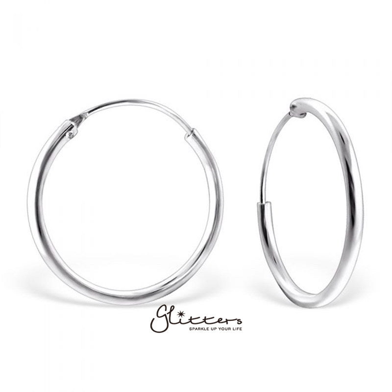 925 Sterling Silver Sleeper Hoop Earrings-10mm|12mm|14mm|16mm-Best Sellers, earrings, Hoop Earrings, Jewellery, Men's Earrings, Men's Jewellery, Women's Earrings, Women's Jewellery-er0148-4-2-Glitters