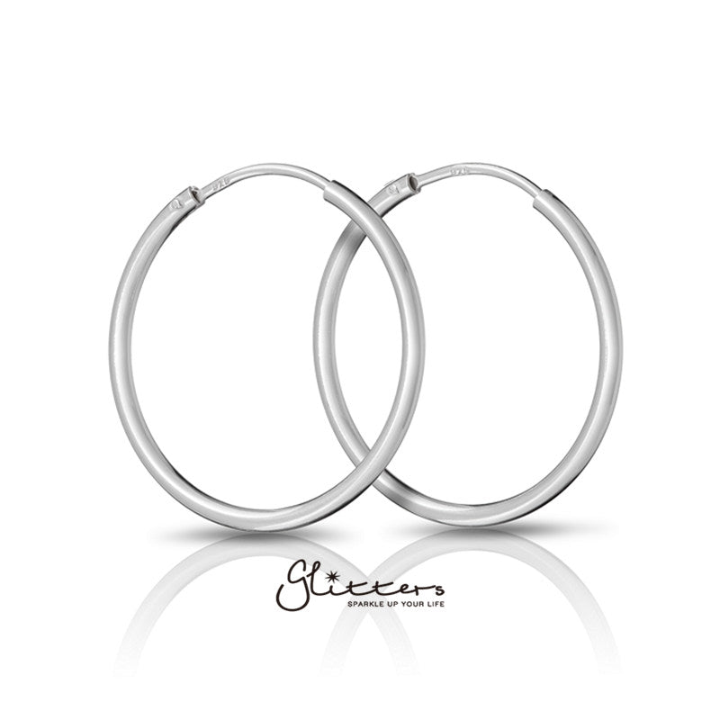 925 Sterling Silver Sleeper Hoop Earrings-10mm|12mm|14mm|16mm-Best Sellers, earrings, Hoop Earrings, Jewellery, Men's Earrings, Men's Jewellery, Women's Earrings, Women's Jewellery-er0148-5-3-Glitters