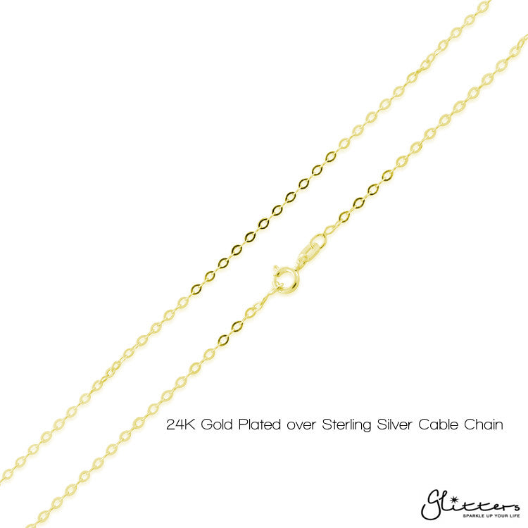 24K Gold Plated over Sterling Silver Horizontal Bar Necklace-Medium-Bar Necklace, Gift Box, Jewellery, Necklaces, Personalized, Sterling Silver Necklaces, Women's Jewellery-flat_Cable_Chain_gold_01_9c3bed88-7365-4d4a-aa1f-fe185362473c-Glitters