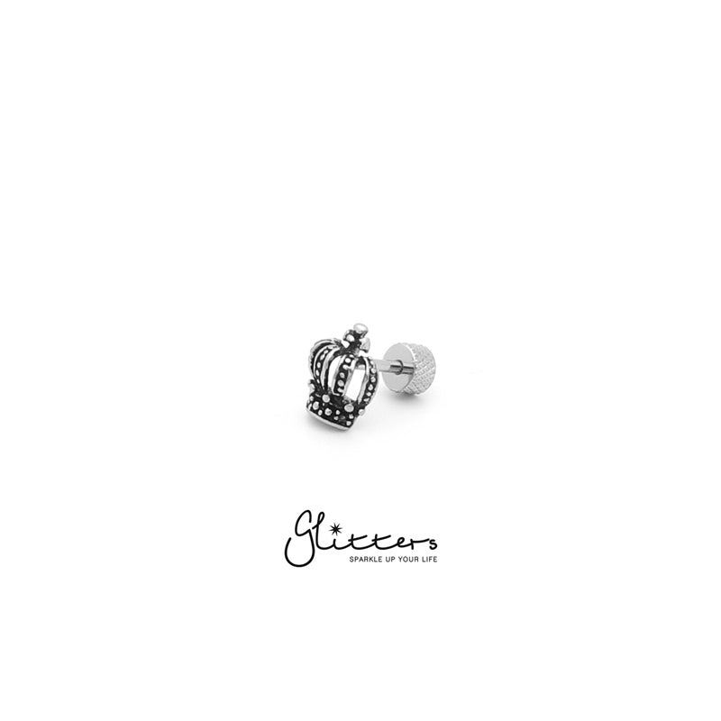 Stainless Steel Crown Fake Plug-Body Piercing Jewellery, earrings, Fake Plug, Jewellery, Men's Earrings, Men's Jewellery, Stainless Steel-fp0100_2-Glitters