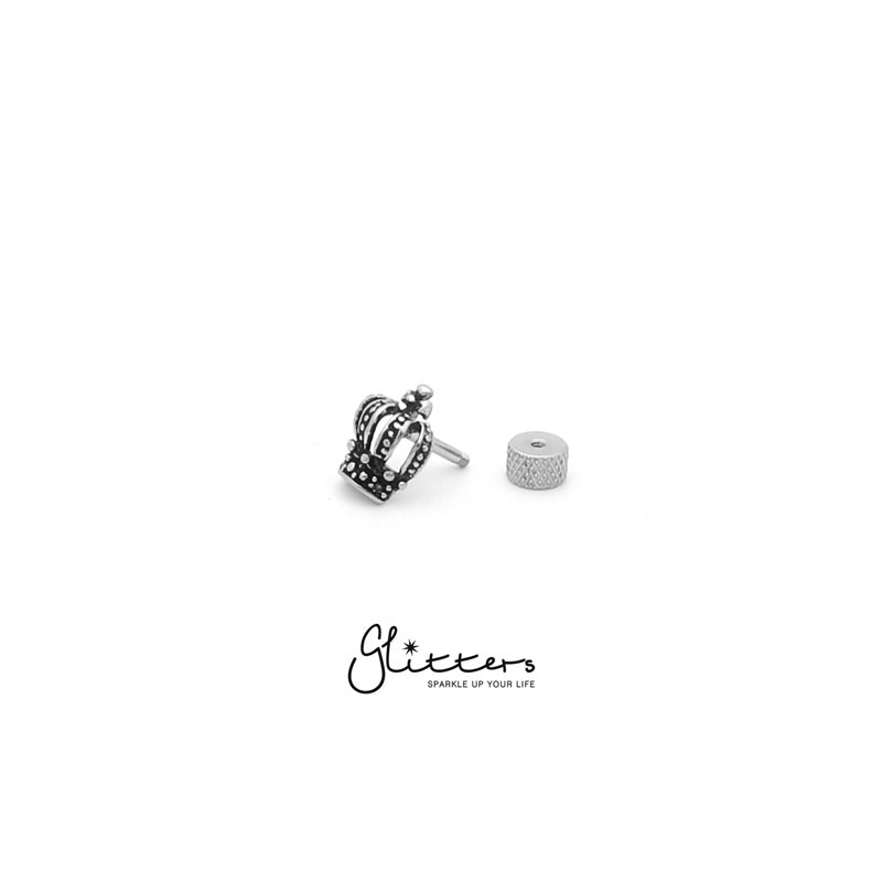 Stainless Steel Crown Fake Plug-Body Piercing Jewellery, earrings, Fake Plug, Jewellery, Men's Earrings, Men's Jewellery, Stainless Steel-fp0100_3-Glitters