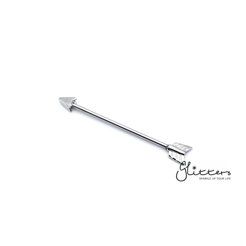 14GA Surgical Steel Arrow Industrial Barbells - Gold | Black-Body Piercing Jewellery, Industrial Barbell-ib0002-arrow-1-Glitters