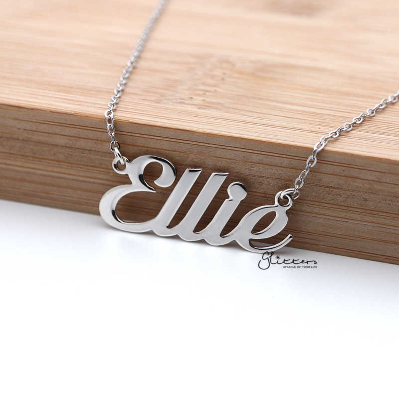 Personalized Sterling Silver Name Necklace - Font 1-name necklace, Personalized, Silver name necklace-nnk01_Font1_01-Glitters