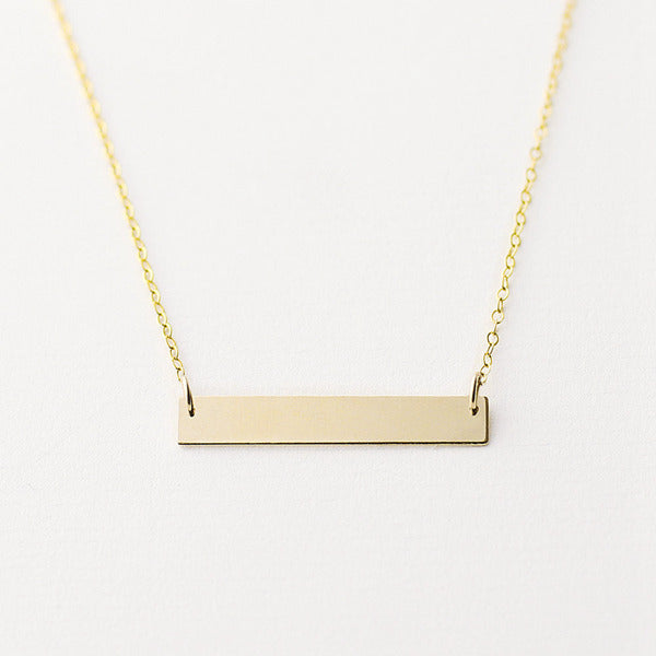 24K Gold Plated over Sterling Silver Horizontal Bar Necklace-Medium-Bar Necklace, Gift Box, Jewellery, Necklaces, Personalized, Sterling Silver Necklaces, Women's Jewellery-nnk02-bar01_41652bd4-5152-4cf1-bc3a-b3557722566e-Glitters