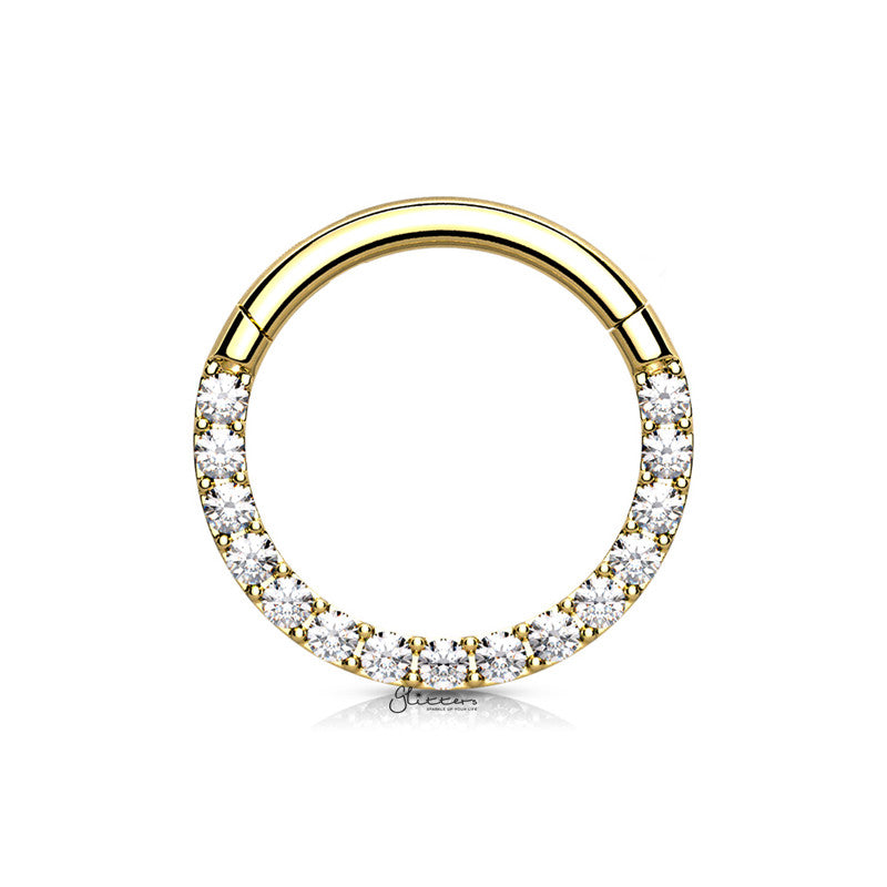Front Facing CZ Paved Hinged Segment Hoop Ring-Best Sellers, Body Piercing Jewellery, Cartilage, Daith, Nose, Septum Ring-ns0110-g1_a795dcee-6ad2-43e9-a2bb-9f53fe5a4b92-Glitters
