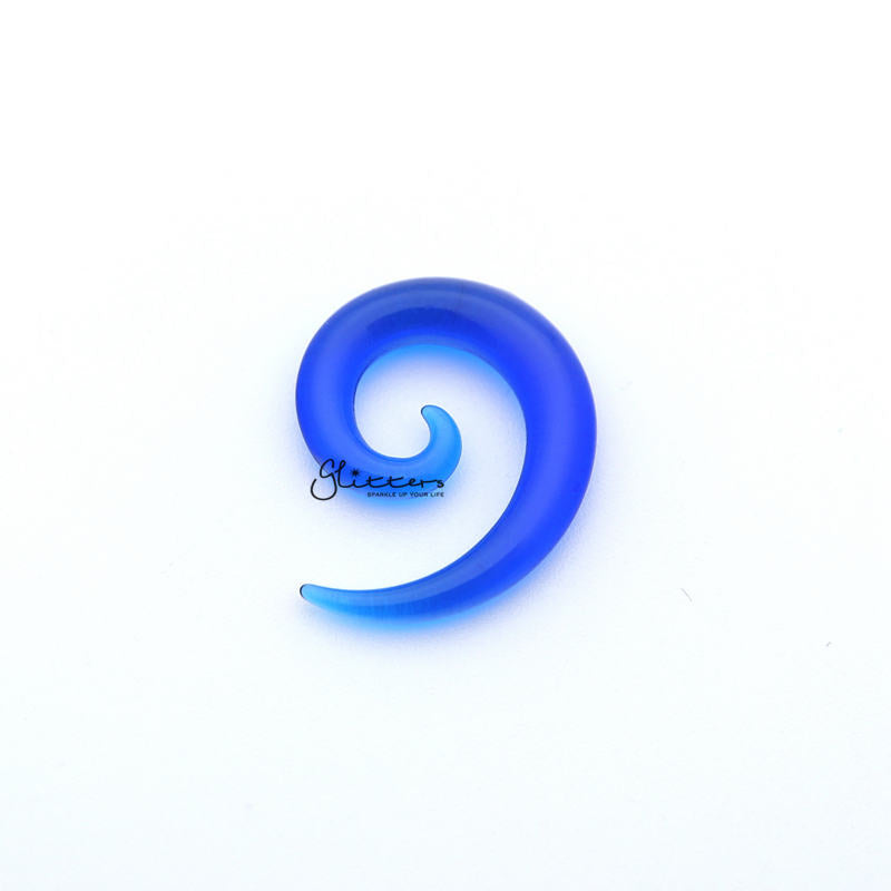 Blue Acrylic Ear Spiral Taper Stretcher Plugs-Body Piercing Jewellery, Ear Stretcher, Plug-pl0001_blue_800-Glitters
