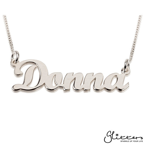 Personalized Sterling Silver Name Necklace-Script 5-name necklace, Personalized, Silver name necklace-script5-1-Glitters