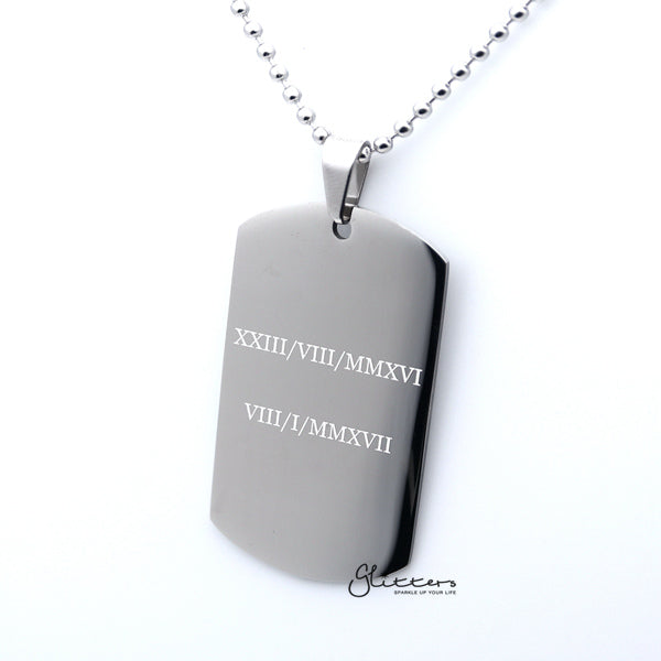 Personalized Stainless Steel Necklace Dog Tag Pendant + Engraving Custom Message-Best Sellers, Engraved Dog Tag, Engraved Tag, Engraving, Personalized-sp0001-eg-Glitters