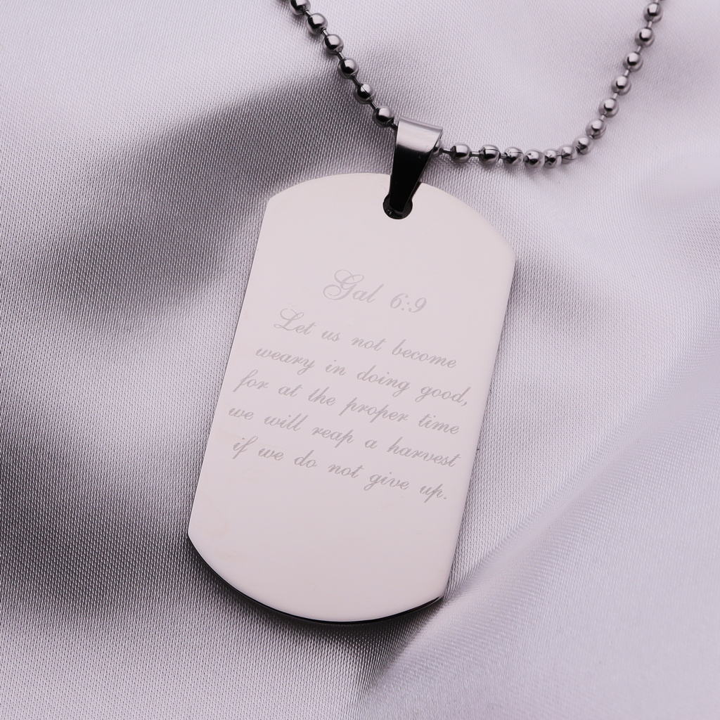 Personalized Stainless Steel Necklace Dog Tag Pendant + Engraving Custom Message-Best Sellers, Engraved Dog Tag, Engraved Tag, Engraving, Personalized-sp0001-en-Glitters