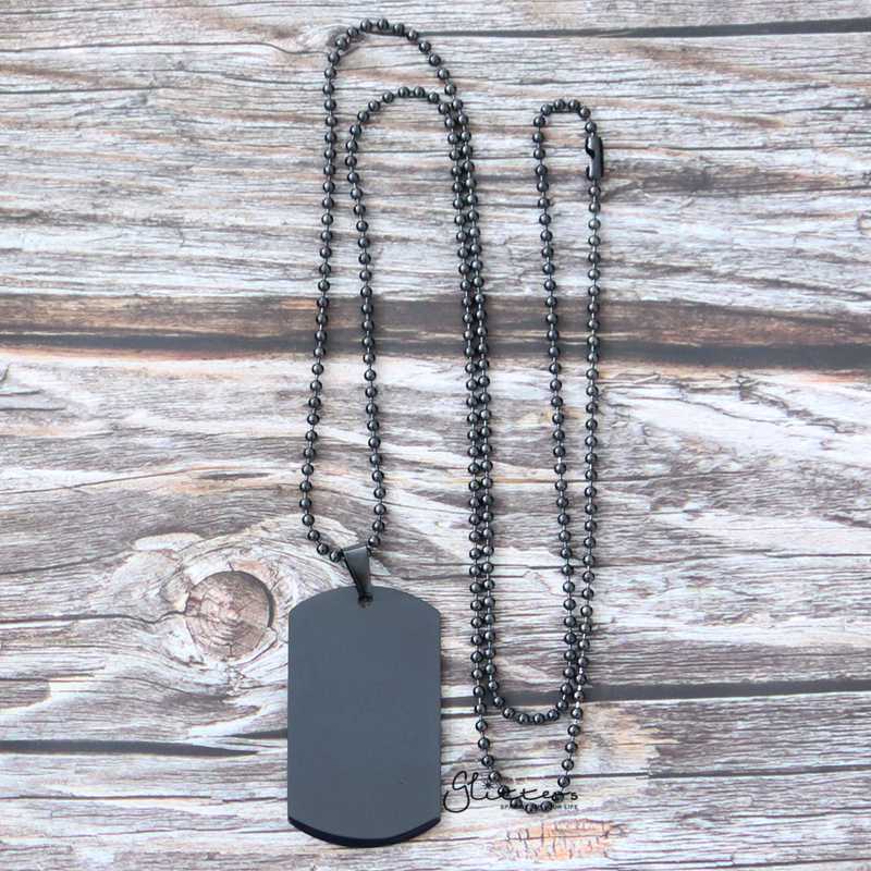 Stainless Steel Dog Tag Necklaces - Engravable- Silver | Gold | Black-Dog Tag, Engravable, Jewellery, Men's Jewellery, Men's Necklace, Necklaces, Pendants, Stainless Steel-sp0001_1000-0601-Glitters