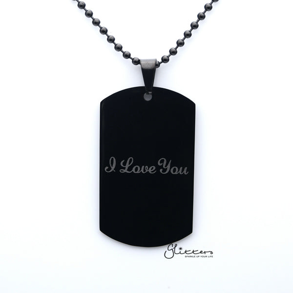 Personalized Stainless Steel Necklace Dog Tag Pendant + Engraving Custom Message-Best Sellers, Engraved Dog Tag, Engraved Tag, Engraving, Personalized-sp0178-ke-Glitters