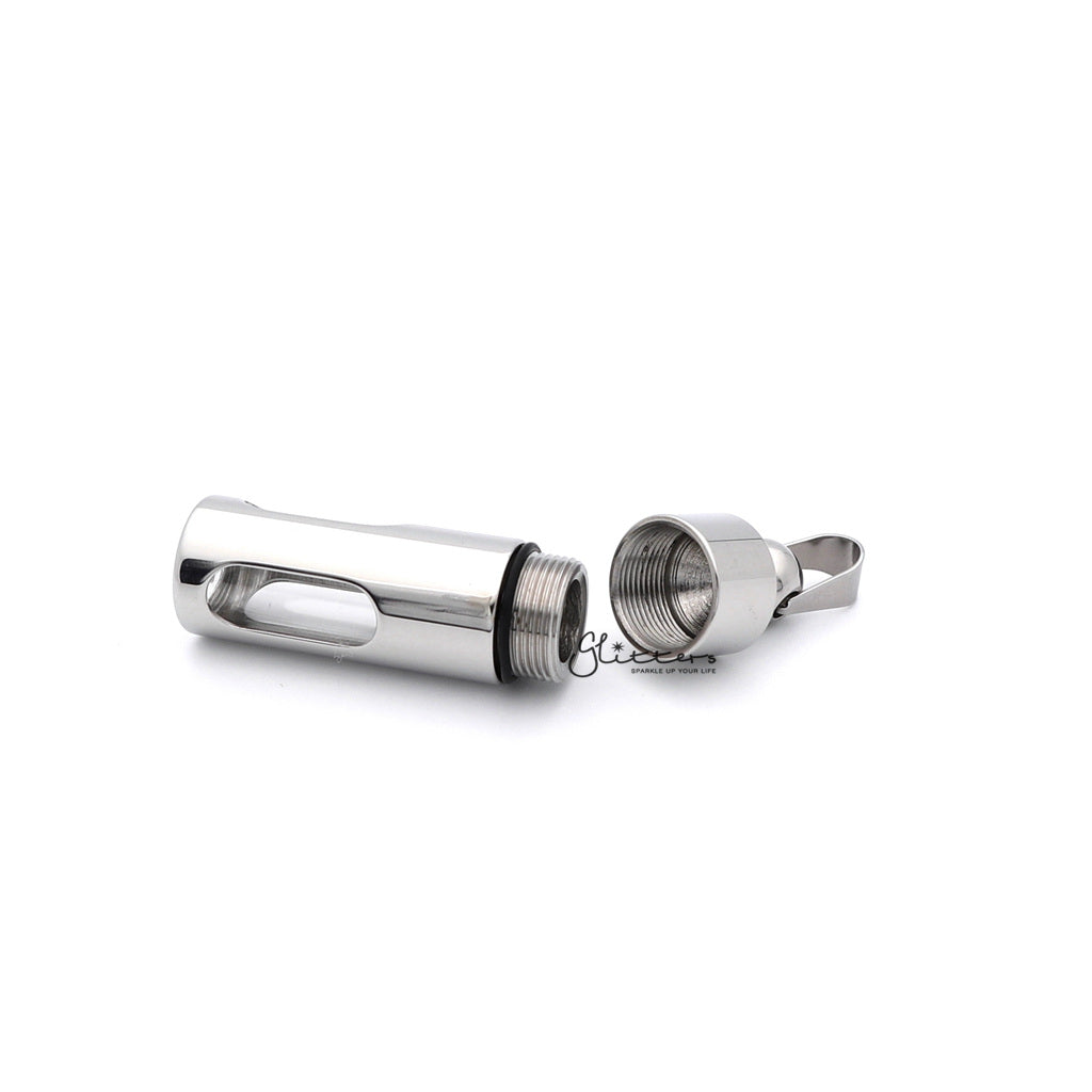 Stainless Steel Screw On Glass Bottle Pendant-Jewellery, Men's Jewellery, Men's Necklace, Necklaces, Pendants, Stainless Steel, Stainless Steel Pendant-sp0250_1000-03-Glitters