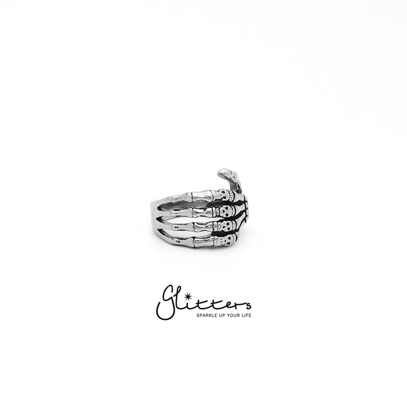 Stainless Steel Skeleton Hand Cast Ring-Jewellery, Men's Jewellery, Men's Rings, Rings, Stainless Steel, Stainless Steel Rings-sr0044_3-Glitters