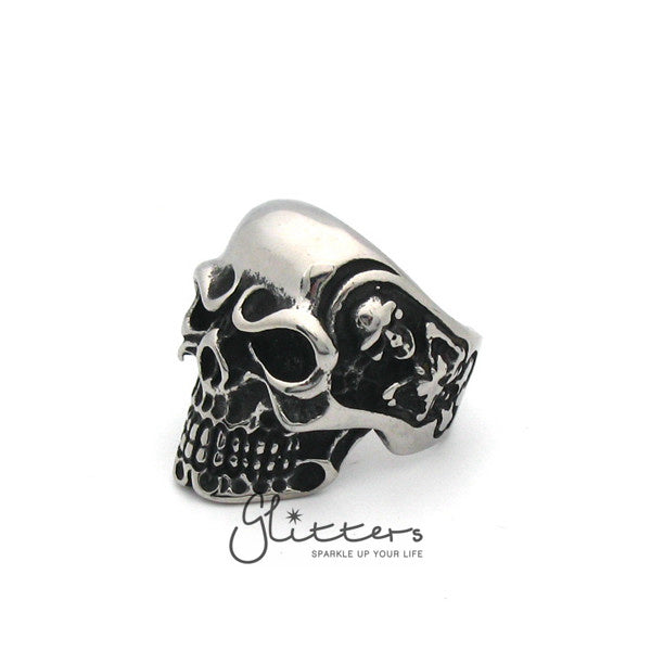 Stainless Steel Gothic Skull Cast Mens Ring-Jewellery, Men's Jewellery, Men's Rings, Rings, Stainless Steel, Stainless Steel Rings-sr0133-1-Glitters