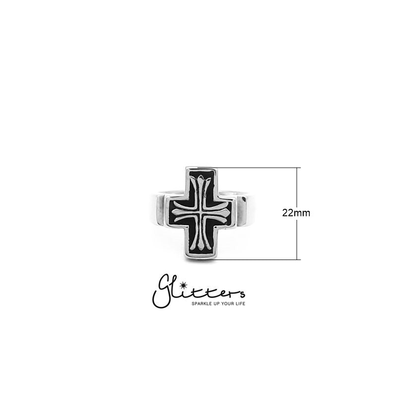 Stainless Steel Cross Cast Ring-Jewellery, Men's Jewellery, Men's Rings, Out of stock, Rings, Stainless Steel, Stainless Steel Rings-sr0137_1__New-Glitters