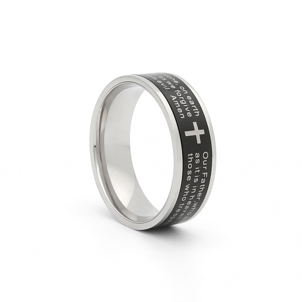 Lord's Prayer Stainless Steel Spinner Band Ring-Jewellery, Men's Jewellery, Men's Rings, New, Rings, Stainless Steel, Stainless Steel Rings-sr0148-2_1-Glitters