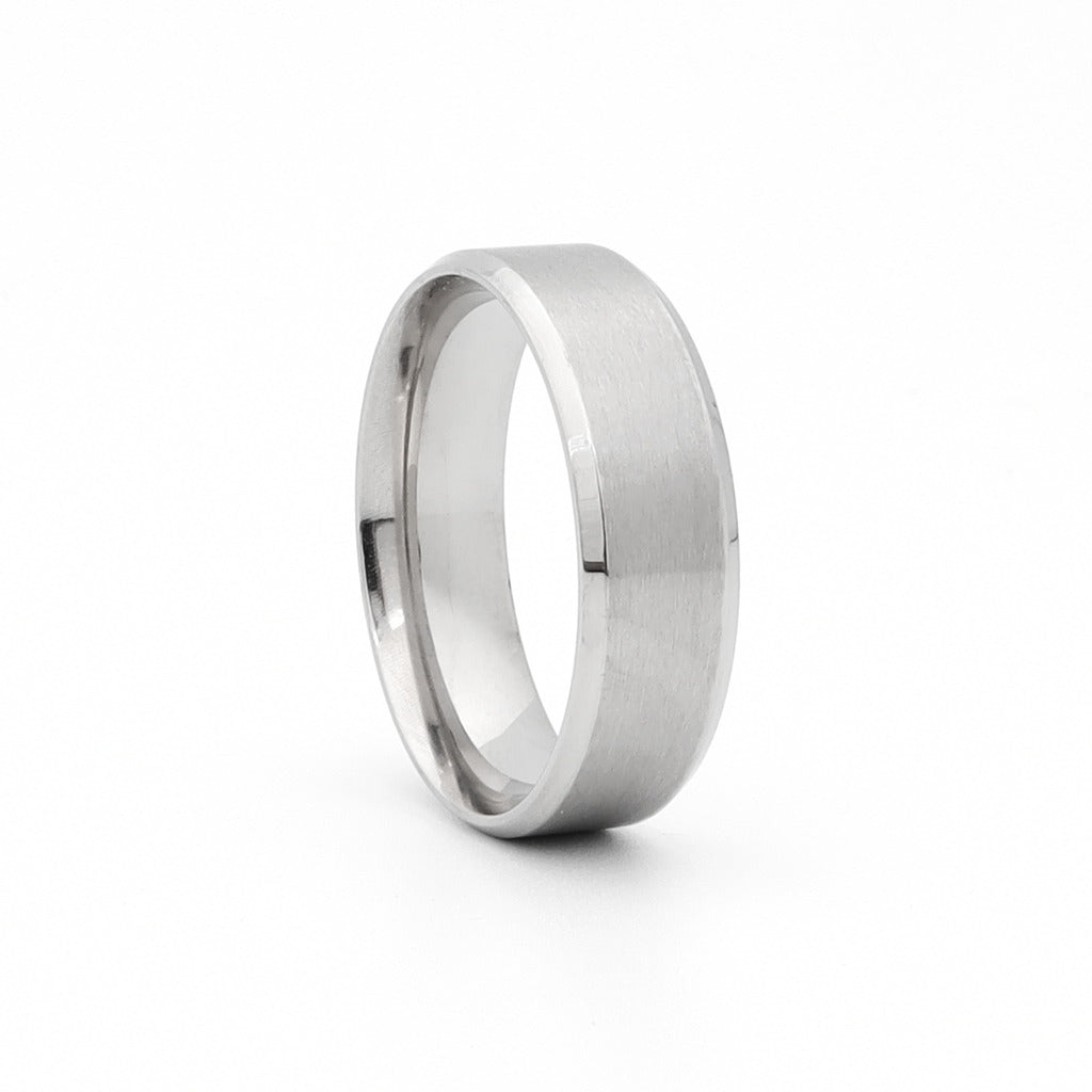 Stainless Steel 8mm Wide Beveled Edge Band Ring-Jewellery, Men's Jewellery, Men's Rings, Rings, Stainless Steel, Stainless Steel Rings-sr0218-2_1-Glitters