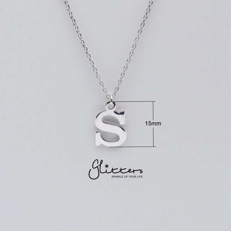 Personalized Sterling Silver Alphabet Necklace - Font C-Alphabet Necklace, Personalized-ssp0011_clade_New-Glitters