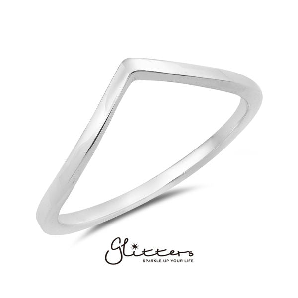 Sterling Silver V Shape Women's Rings-Jewellery, Rings, Sterling Silver Rings, Women's Jewellery, Women's Rings-ssr0006-1-Glitters