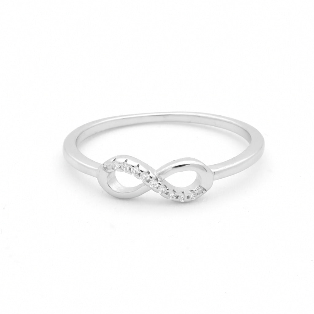 CZ Infinity Sterling Silver Ring-Cubic Zirconia, Jewellery, Rings, Sterling Silver Rings, Women's Jewellery, Women's Rings-ssr0073-1_1-Glitters