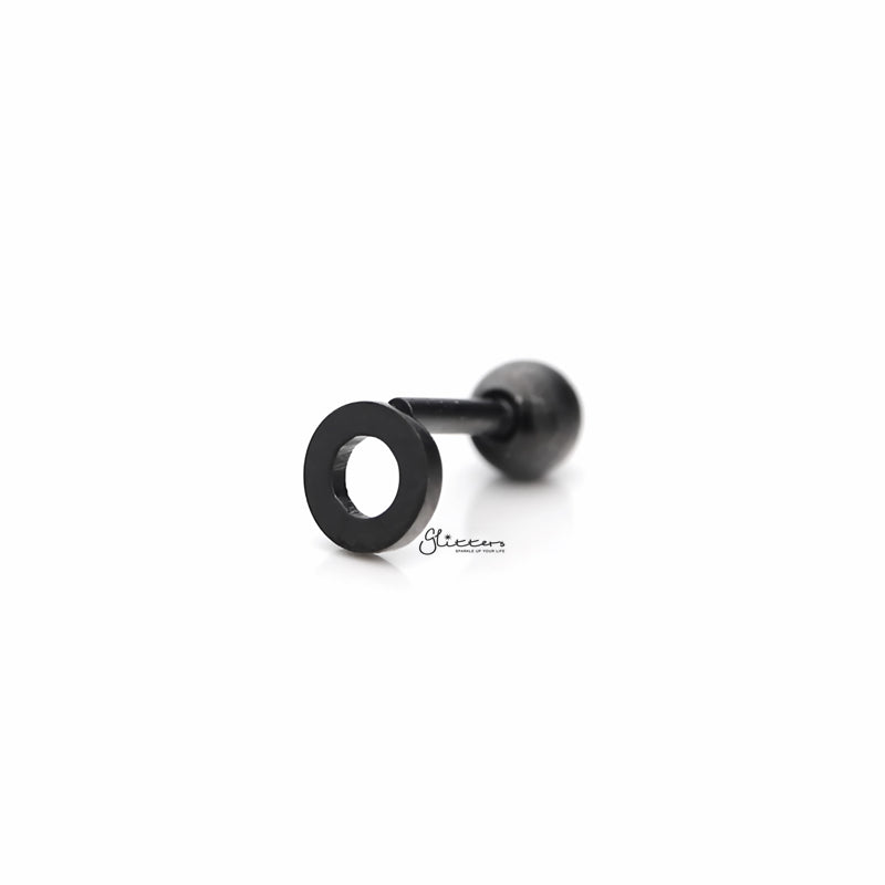 Hollow Circle Barbell for Tragus, Cartilage, Conch, Helix Piercing and More-Body Piercing Jewellery, Cartilage, Conch Earrings, Cubic Zirconia, Helix Earrings, Jewellery, Lobe piercing, Tragus-tg0123_1-Glitters